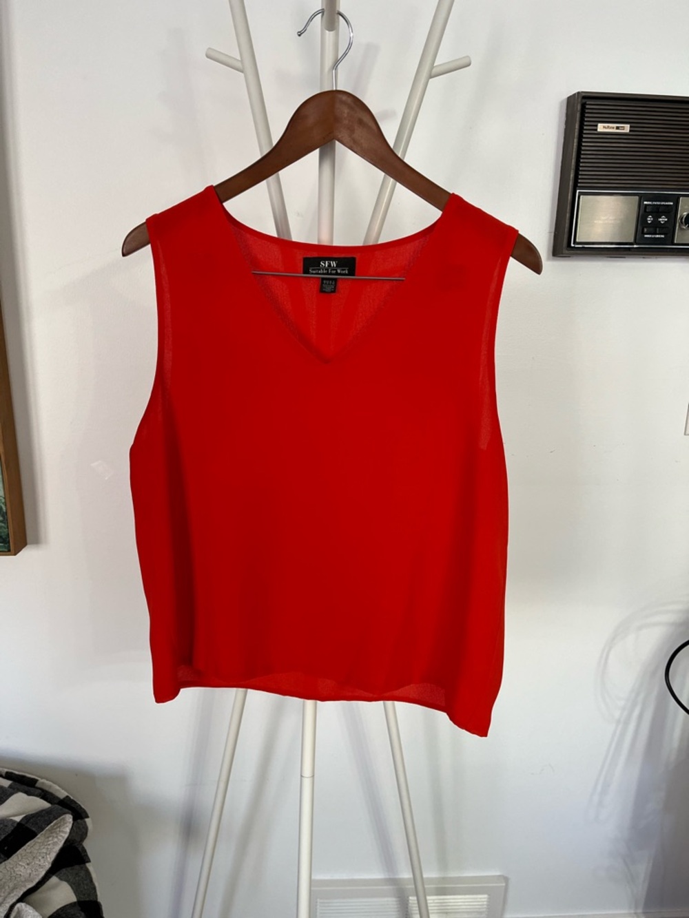 Red V-Neck Sleeveless Camisole